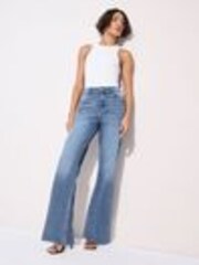 Friends Like These Mid Blue Relaxed Wide Leg Jeans - Image 1 of 1