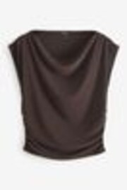 Chocolate Brown Sleeveless Drape Top - Image 1 of 1