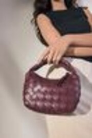 Burgundy Red Weave Cross-Body Bag - Image 1 of 1