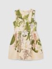 Reiss Pink Print Trinny 9-13 yrs Floral Scuba Sleeveless Dress - Image 1 of 1