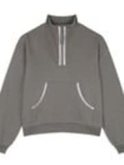 Chelsea Peers Grey 100% Cotton Quarter Zip Funnel Sweater - Image 1 of 1