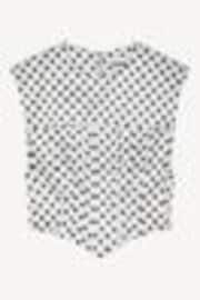 Ganni White Printed Double Satin Corset Blouse - Image 1 of 1