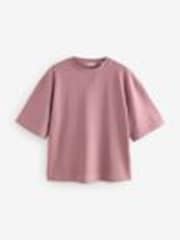 Blush Pink Oversized 100% Cotton Short Sleeve Soft Touch Peached Feel Heavyweight T-Shirt - Image 1 of 1