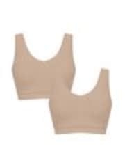 Chantelle Soft Stretch Seamless V-Neck Padded Crop Tops 2 Pack - Image 1 of 1