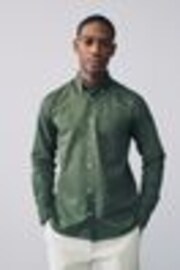 Темно-зеленый - Обычный крой - Button Down Easy Iron Oxford Shirt - Image 1 of 1