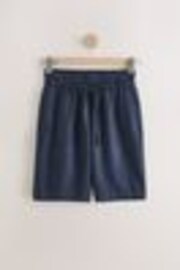 Mornarica - Tie Waist Linen Blend Bermuda Knee Shorts - Slika 1 iz 1