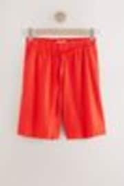 Rojo - Tie Waist Linen Blend Bermuda Knee Shorts - Imagen 1 de 1