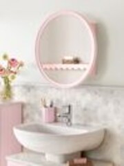 Pink Farnley Round Frame Wall Mirror Cabinet - Image 1 of 1