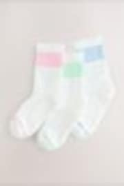 White Regular Length Cotton Rich Cushioned Sole Ankle Socks 3 Pack - Image 1 of 1
