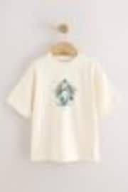 Ecru Cream Palm Back Print - T-shirt décontracté à manches courtes imprimé graphique (3-16ans) - Image 1 de 1