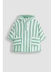 JoJo Maman Bébé Green Stripe Towelling Poncho - Image 1 of 1