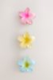 Multi Coloured Mini Flower Hair Clips 3 Pack - Image 1 of 1