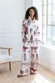 Chelsea Peers White Fleece Leopard Print Sweatshirt & Joggers Set - Image 1 of 1