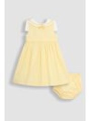JoJo Maman Bébé Yellow Sailor Stripe Party 100% Cotton Dress - Image 1 of 1