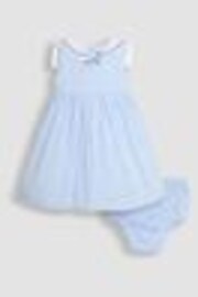 JoJo Maman Bébé Blue Sailor Stripe Party 100% Cotton Dress - Image 1 of 1