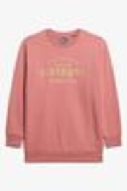Superdry Pink Luxe Metallic Logo Sweat Dress - Image 1 of 1