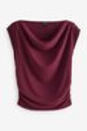 Burgundy Red Sleeveless Drape Top - Image 1 of 1