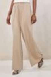 Lipsy Neutral Petite High Waist Wide Leg Tailored Trousers - Image 1 of 1