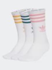 adidas Originals White/Green Mid Cut Crew Socks 3 Pack - Image 1 of 1