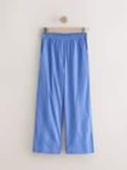 Laura Ashley Blue 100% Cotton Broderie Beach Trousers - Image 1 of 1