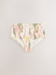 Khaki/Cream High Waist Print Bikini Bottoms - Image 1 of 1