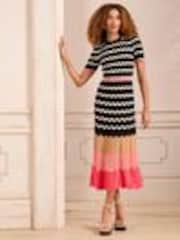 Schwarz - Love & Roses Halter Neck Tie Waist Midi Dress - Image 1 of 1