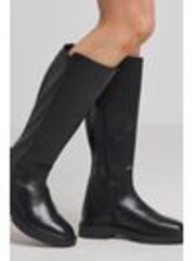 Simply Be Black Super Curvy Calf Black Wide Fit Stretch Back Panel Knee High Boots in Super Curvy Calf' - Image 1 of 1