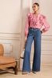 Love & Roses Mid Wash Petite Relaxed Wide Leg Jeans - Image 1 of 1