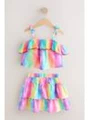 Rainbow Animal Print Ruffle Top And Skirt Set (3-16yrs) - Image 1 of 1