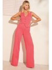 Friends Like These Pink Petite Millie Mackintosh Premium Wide Leg Tailored Elastic Back Trousers - Image 1 of 1