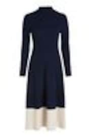 Tommy Hilfiger Blue Curve Slim Midi Jumper Dress with Cashmere - Image 1 of 1