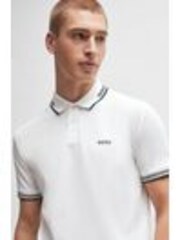 أبيض - BOSS Slim Fit Paul Polo Shirt - صورة 1 من 1