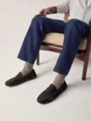 Brown Perforated Suede Driver Shoes - Image 1 of 1