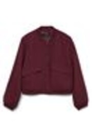 VERO MODA Burgundy Bomber Jacket - Image 1 of 1