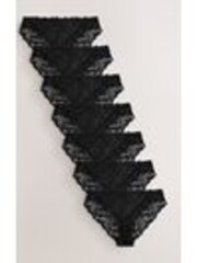 Black High Leg Ultimate Comfort Lace Knickers 7 Pack - Image 1 of 1