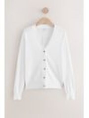 White Soft Touch Button Up Knitted Cardigan - Image 1 of 1