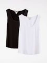 Black and White X2 - Love & Roses Scoop Neck Jersey Vest - Bild 1 von 1