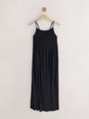 Black Strappy Shirred Jersey Maxi Dress - Image 1 of 1