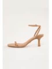 Lipsy Camel Kitten Heel Buckle Strap Faux Leather Sandals - Image 1 of 1