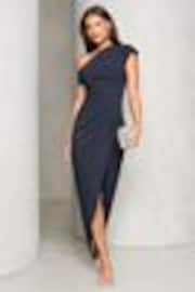 Lipsy Navy Off The Shoulder Gathered Waist Maxi Dress - Image 1 of 1