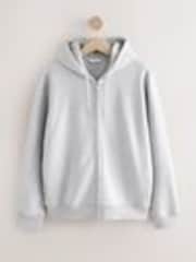 Grey Marl Cotton-Rich Jersey Zip Up Hoodie - Image 1 of 1