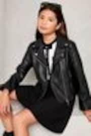 سترة Biker مبطنة من الجلد الصناعي من Lipsy (5-16 سنوات) - صورة 1 من 1