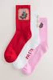 Pasta Cushion Sole Ribbed Sport Ankle Socks 3 Pack With Arch Support - Image 1 of 1