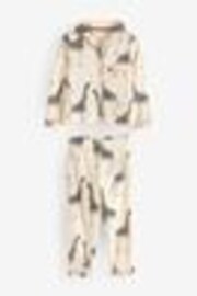 Chelsea Peers Cream Kids Cotton Giraffe Print Cuban Collar Button Up Long Pyjama Set - Image 1 of 1