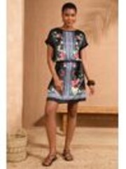 Love & Roses Black Crew Neck Jersey T-Shirt Mini Dress - Image 1 of 1