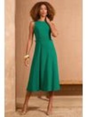 Verde - Love & Roses Tailored Tab Detail Linen Midi Dress - Imagen 1 de 1