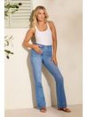Friends Like These Bright Blue High Waist Pocket Flare Jeans - Image 1 of 1