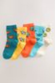 Red/Navy/Yellow Sea Animal Print Rich Socks 5 Pack - Image 1 of 1