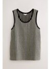 Black/White Stripe Textured Craft Vest - Image 1 of 1