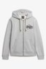 Superdry Grey VL Embroidered Relaxed Zip Hoodie - Image 1 of 1